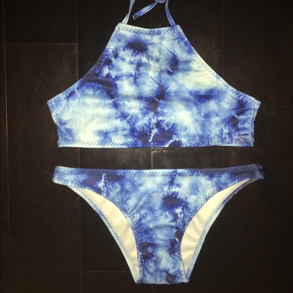 Tie-Dye Halter Swim Suit - Picture 1 of 2